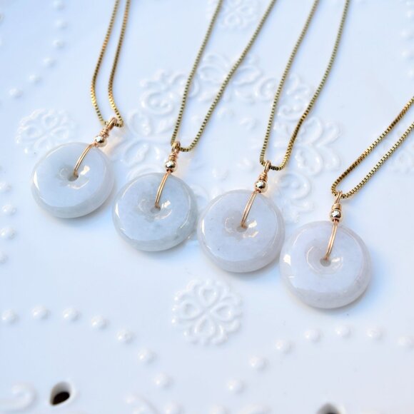 Jadeite Peace Buckle Necklace - Jade jewelry - Style 1 2 4 - Picture 3 of 9